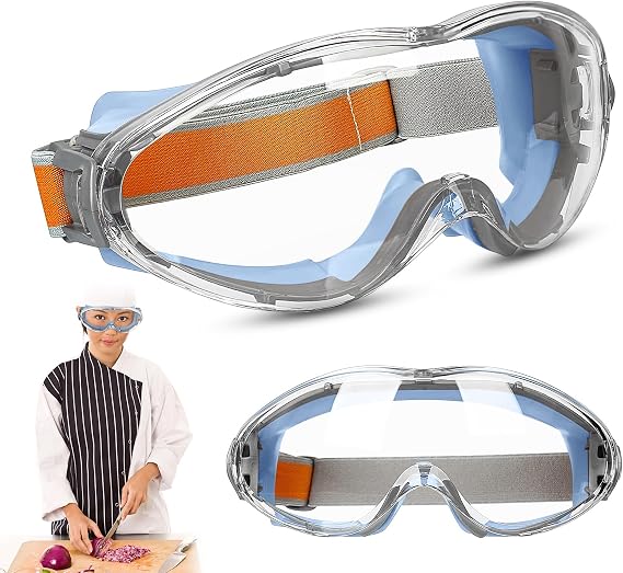 Verbesserte, Tränenfreie Zwiebelbrille, Ergonomische, Winddichte Und Beschlagfreie Kochbrille Für Damen Und Herren (blau)