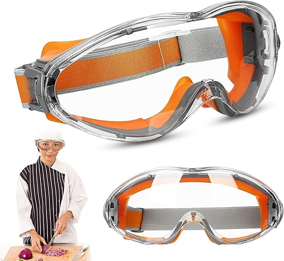 Verbesserte, Tränenfreie Zwiebelbrille, Ergonomische, Winddichte Und Beschlagfreie Kochbrille Für Damen Und Herren (orange)