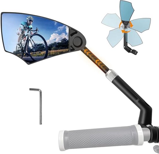 Fahrrad-rückspiegel, Links, Blendfrei, Einklappbar, 360° Drehbar, Extra Großes Hd-glas, Für 20–23 Mm Lenker, E-bike