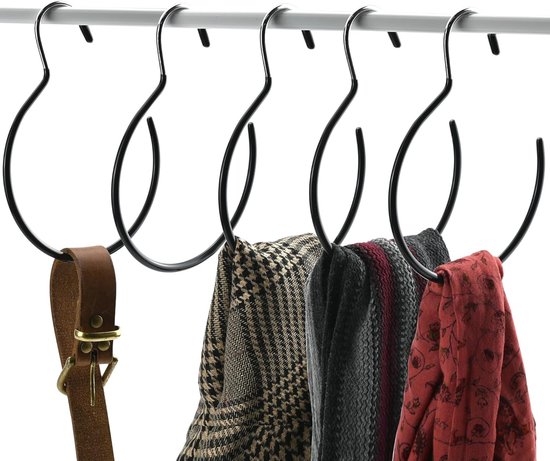 Einteiliger Schalringhalter – Rutschfester Gürtelhaken – Schwarz – Aufbewahrungsaccessoire Für Den Kleiderschrank, Geeignet Für Krawatten, Schals Und Gürtel