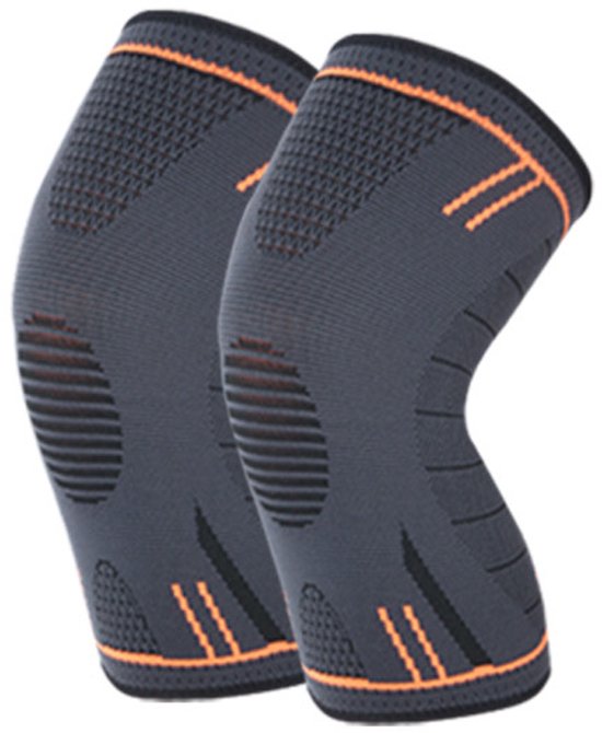 1 Paar Atmungsaktive, Rutschfeste Knieschoner, Unisex, Geeignet Zum Laufen, Basketball, Spazierengehen Und Für Andere Sportarten. Farbe: Grau-orange, Größe: M.