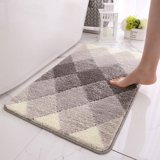 Bunte Badmatte Mit Gittermuster, Saugfähige Fußbettmatte
