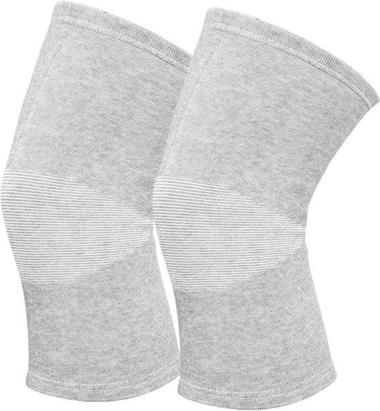 1 Doppelseitige Kniebandage Aus Bambusfaser, Kompressions-kniebandage Für Laufen Und Training (grau, Unisex-sport-kniebandage, Kniebandage Bei Arthritis, Xl)