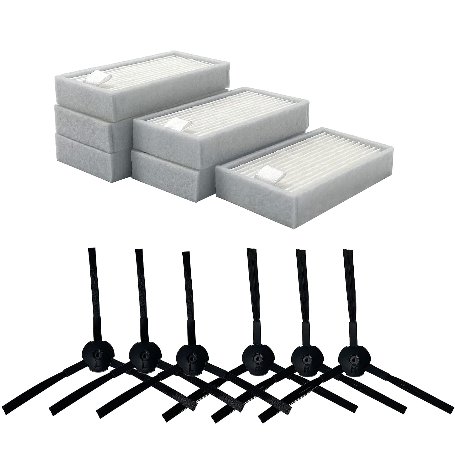 Zubehörset Für Ilife V5s Pro V5x V3 V3s V5 V5s Saugroboter Dieses Zubehörset Enthält 6 Filter Und 6 Seitenbürsten.