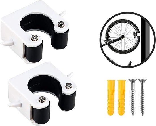 Zweiteiliges Wandhalterungsset Für Mountainbikes Mit Parkringen, Geeignet Für Mountainbikes Mit Einer Breite Von 4,4 Bis 5,7 Cm – Schwarz