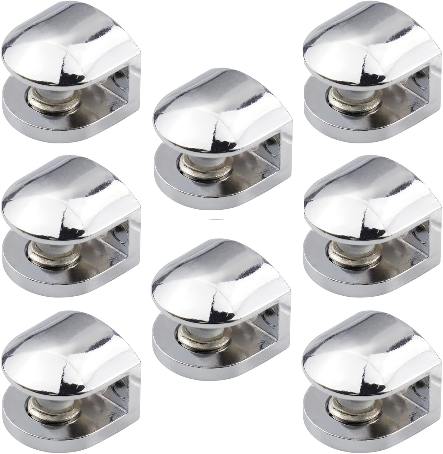 8-teiliges Set Zur Unterstützung Von Glasregalen, Verstellbare Glasklemmen, Wandspiegelhaken, Geeignet Für 6-8 Mm Glas.