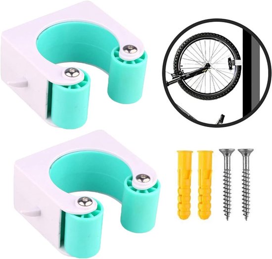 Zwei Mountainbike-wandhalterungen Mit Parkringen, Geeignet Für Mountainbike-reifen Mit Einer Breite Von 4,4 Bis 6,1 Cm – Grün