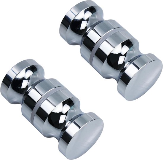 2er-pack 30 Mm Doppelseitige Duschtürknöpfe Aus Gebürstetem Silberglas