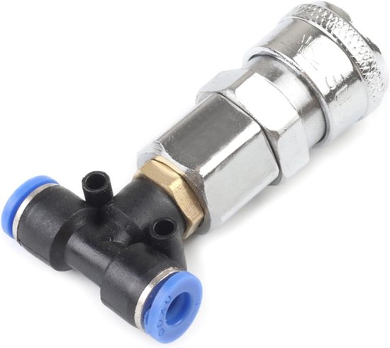 6-mm-t-stück-pneumatikverbinder, Pneumatischer C-verbinder Aus Metall, Luftschlauch, Kompressor, Lkw, Anhänger.