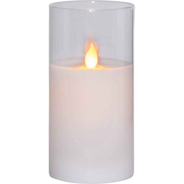 Star Trading led Stumpenkerze M-Twinkle von Star Trading, LED-Kerze, Kerzenlicht flackernd warmweiß mit Timer, batteriebetriebene Weihnachtsdeko für