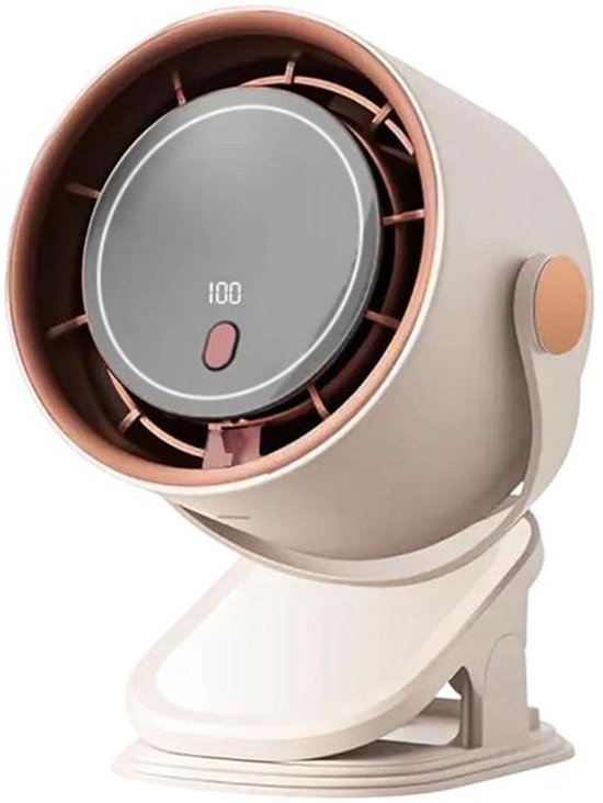 3-in-1-ventilator, Verstellbarer Tischventilator Mit Clip, 360°-drehung, Beige