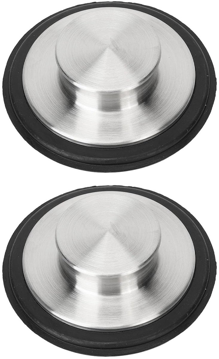 Küchenabflussstopfen Aus Edelstahl – Spülbeckenstopfen Mit Gummidichtungsring – 8 Cm Durchmesser, 2er-pack, Einfache Installation, Langlebig, Abflusszubehör.