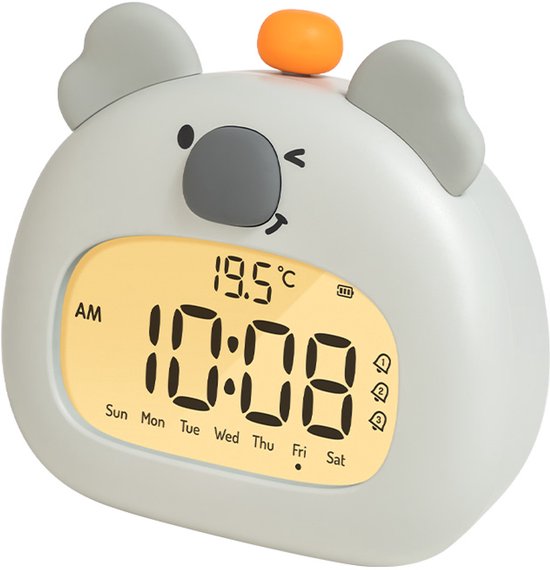 Digitaler Kinderwecker Und Nachtlicht, Kabelloser Schlaftrainer Mit Schlummerfunktion, Dimmbar, Usb-c-wiederaufladbar, Koala, Bpa-frei.