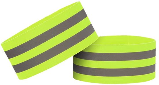 Grünes, Hochsichtbares, Wiederaufladbares Led-armband Mit Lauflicht Und Elastischem Reflektorstreifen Für Radfahren Und Wandern Bei Nacht