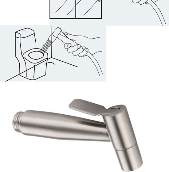 Premium-bidet Für Toiletten – Badezimmerzubehör – Wc-dusche – Wc-spülvorrichtung – Handbrausekopf – Wc-spezifischer Handbrausekopf – Silber