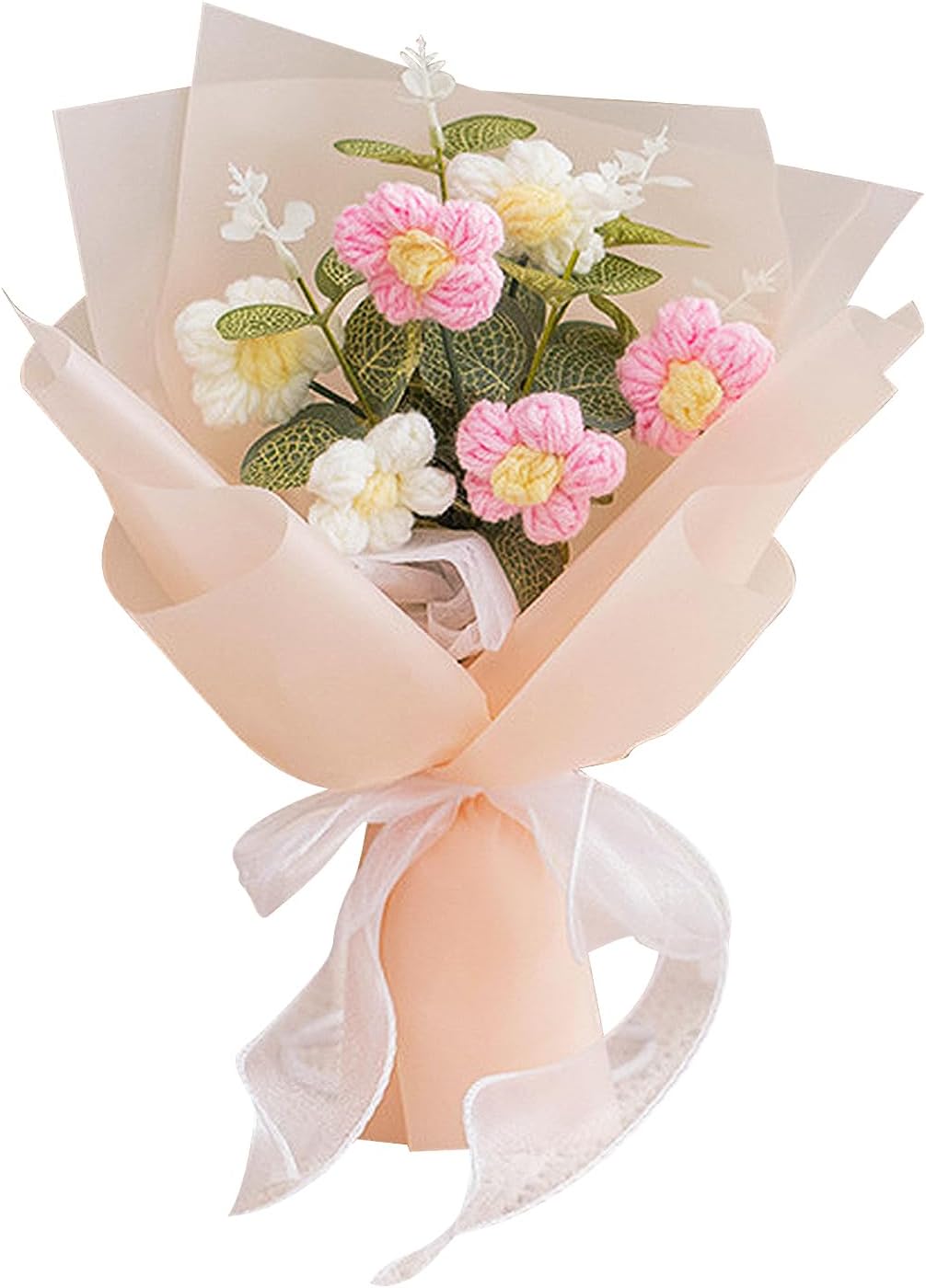 Gehäkelte Blumensträuße, Dekorationen Aus Konservierten Blumen, Künstliche Gestrickte Blumensträuße, Kunsthandwerk, Geschenke Für Feiertage Und Hochzeiten