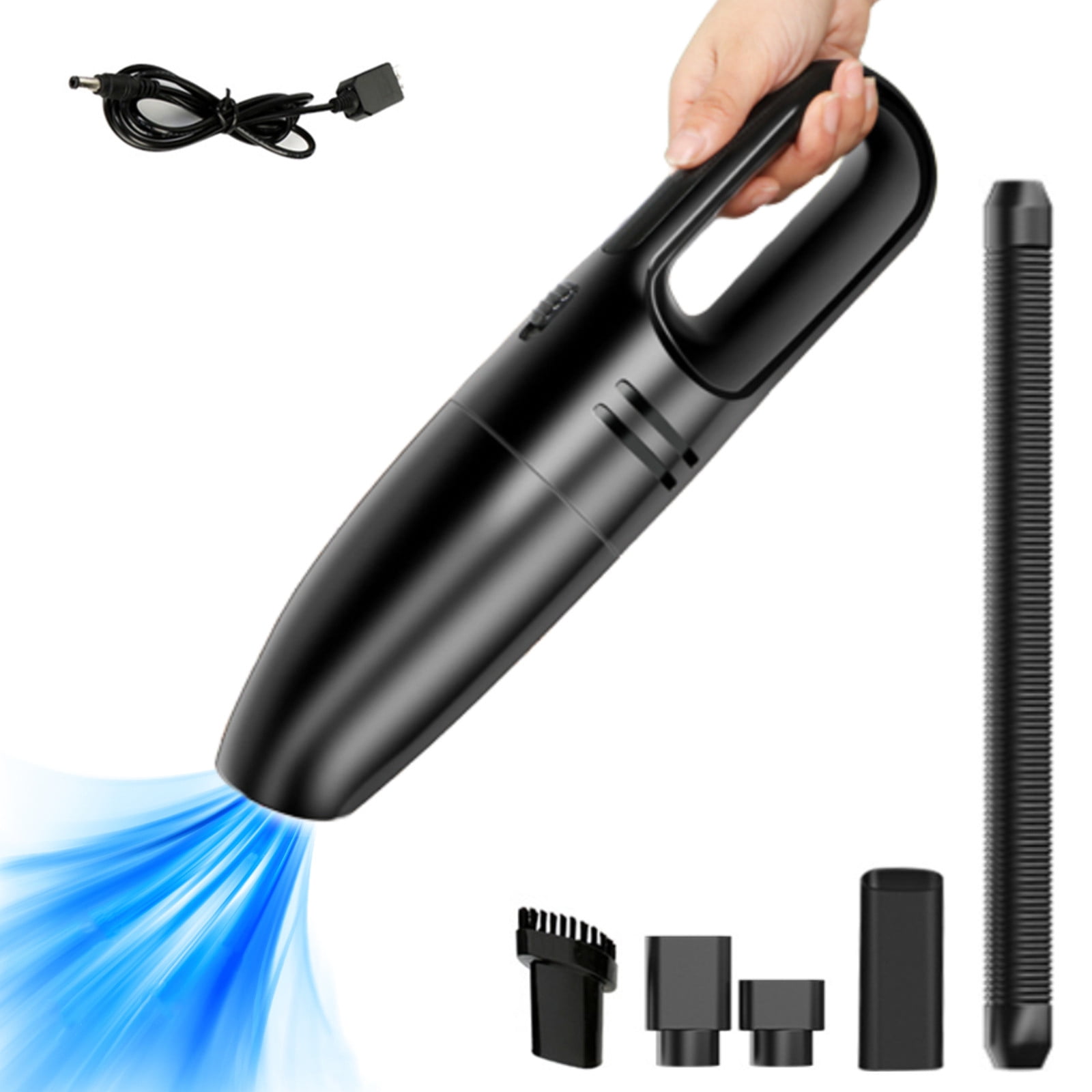 Handstaubsauger Fürs Auto, Nass- Und Trockensauger, Tragbar, Wiederaufladbar, Kabellos, Usb-aufladbar, Leicht, Bürstenkopf, Verlängerungsschlauch.