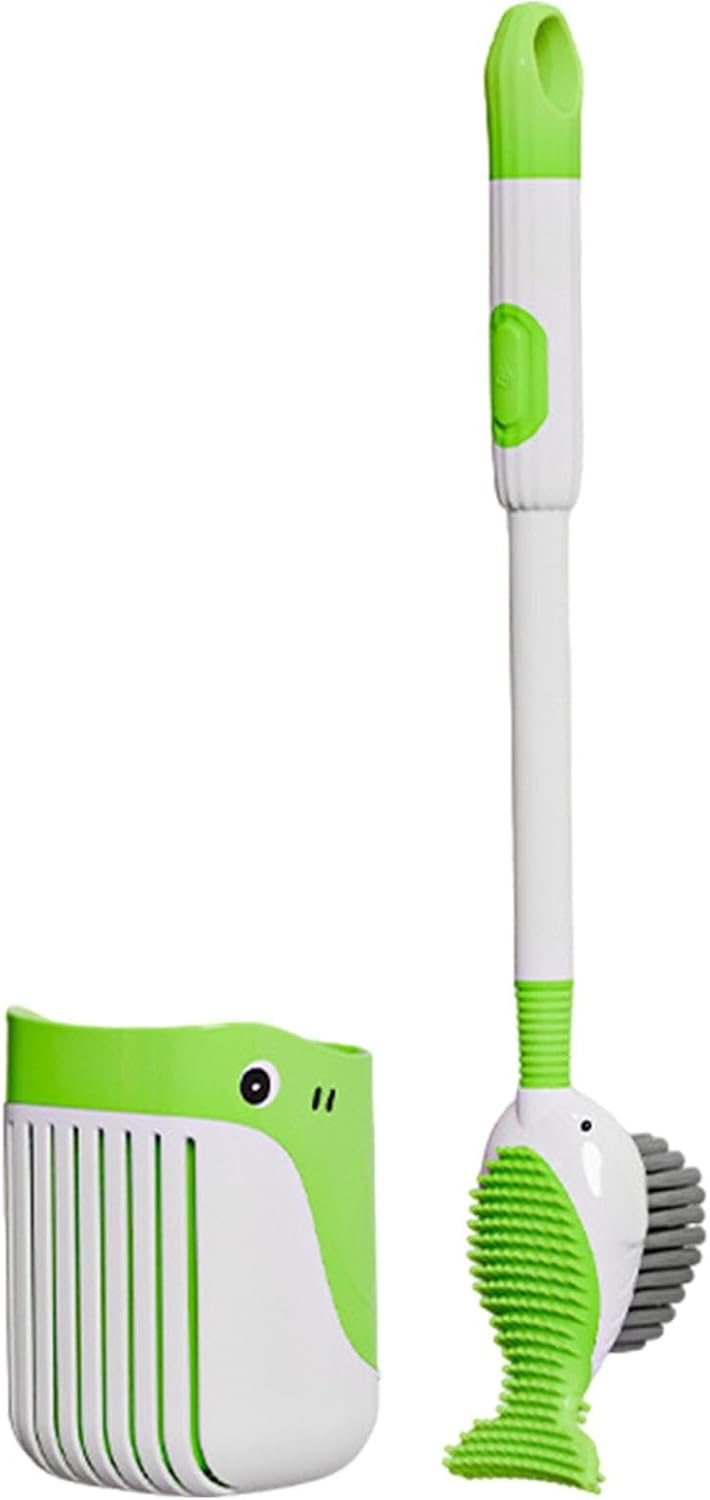 Toilettenbürste, Toilettenbürstenhalter Mit Cartoon-motiv – Toilettenbürste Mit Langem Griff Und Nachfüllbarem Flüssigkeitsspender Fürs Badezimmer