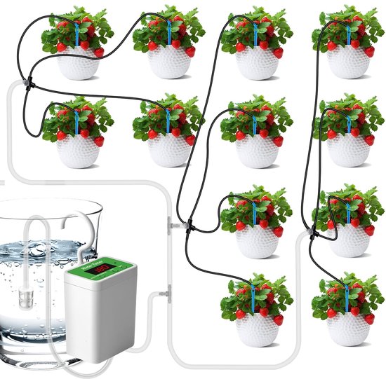 Automatisches Bewässerungssystem, 12-topf-bewässerungsset Für Zimmerpflanzen Mit Led-anzeige Und Usb-ladestation.