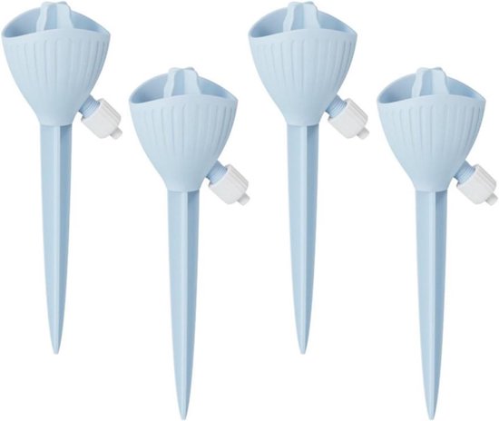 Blaues Tropfbewässerungsset (4-teilig) – Einstellbarer Wasserdurchfluss – Universell Für Flaschen Mit 28–30 Mm Durchmesser – Einfache Anwendung – Ideal Für Zimmerpflanzen Und Die Feiertage