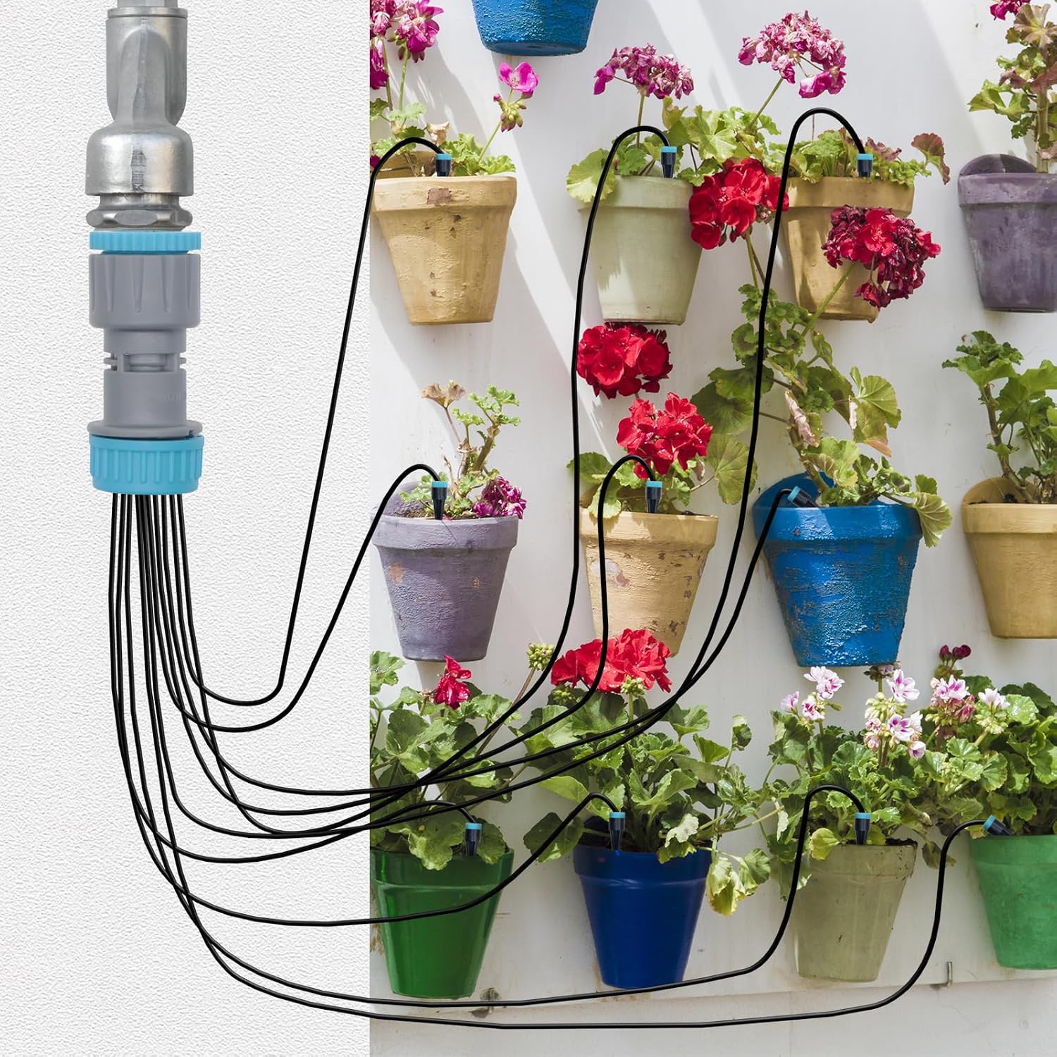 Automatisches Mikro-tropfbewässerungssystem Mit 10 Tropfdüsen, 15,85 M Langem Bewässerungsschlauch, Schläuchen, Gardena-bewässerungssystem, Blumen Und Topfpflanzen