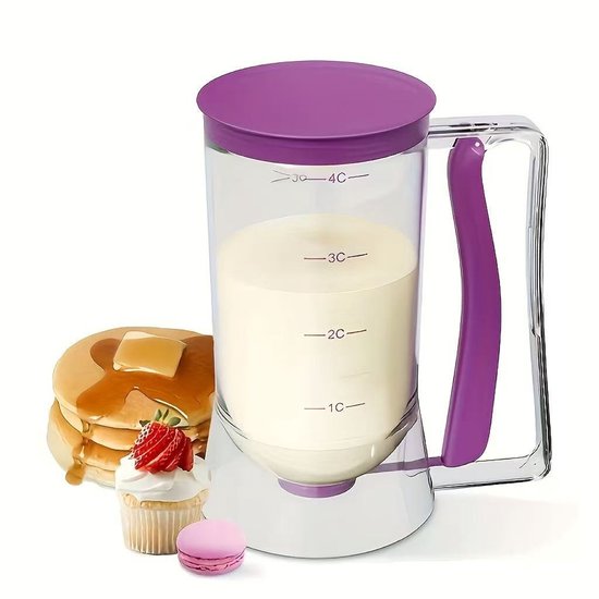 Pfannkuchenteigspender – Küchenutensil – Teigspender – Leicht Auszugießen – Backzubehör – Lila