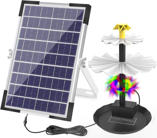 6-w-akku-solarbrunnenpumpe Mit 3-stufiger Led-beleuchtung, Schwimmendes Solarpumpenpanel Für Vogeltränke, Garten, Teich Und Außendekoration
