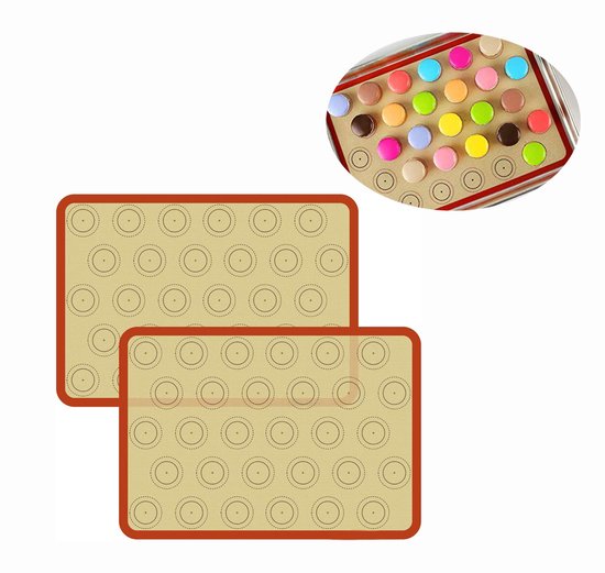 Silikon-macaron-backmatten – 2er-pack, 42 X 29,5 Cm, Antihaftbeschichtet, Wiederverwendbar – Rot