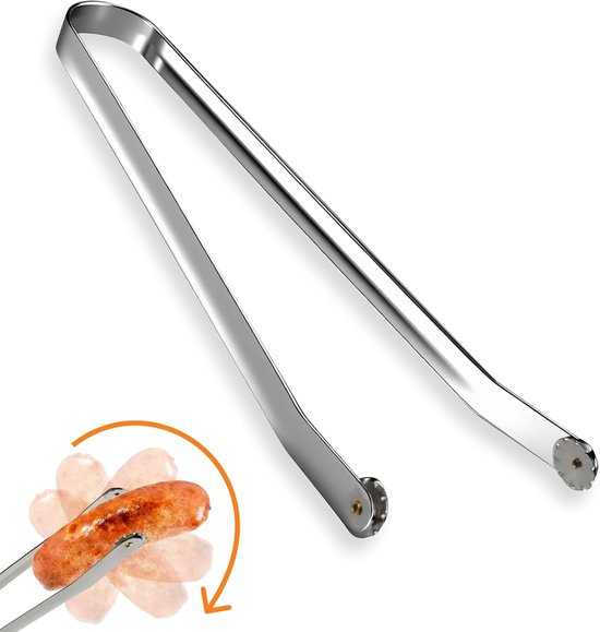 36 Cm Lange Grillzange Aus Edelstahl Für Würstchen Und Fleisch Mit Hitzebeständigem Griff