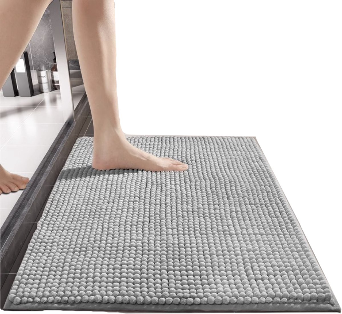 Badematte - Chenille-badematte - Saugfähige Badematte - Rutschfeste Badematte - Dekorative Badematte - Kurzflorig - Super Saugfähig - Geeignet Für Badewannen