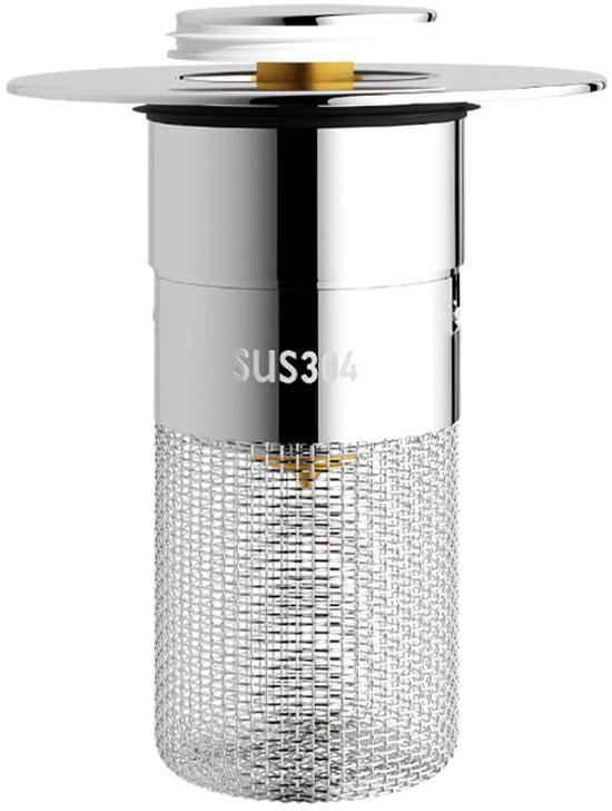 Spülbecken-ablaufstopfen, 1 Stück, Druckfeder, Universeller Spülbecken-siebkorbstopfen, Badewanne, Silber