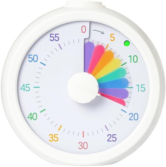 Dieser 60-minuten-countdown-timer Mit Regenbogenscheibe Eignet Sich Perfekt Für Klassenzimmer, Arbeitszimmer, Büros Und Küchen. Er Arbeitet Geräuschlos.