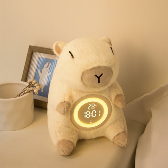 Plüsch-wasserschwein-nachtlicht, Wiederaufladbarer, Kreativer Wecker Fürs Kinderzimmer, Nachttischlampe, Geburtstagsgeschenk