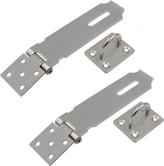 2 Stück Edelstahl-vorhängeschlosshalterungen, Edelstahl, 12,7 Cm (5 Zoll) – Geeignet Für Türen, Fenster, Schränke, Haustiere, Käfigzubehör – Silber