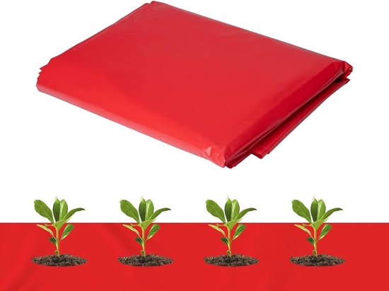 Rote Mulchfolie – Gartenbaufolie – Fördert Das Pflanzenwachstum – Verbessert Die Photosynthese – 120 X 750 Cm – Rot