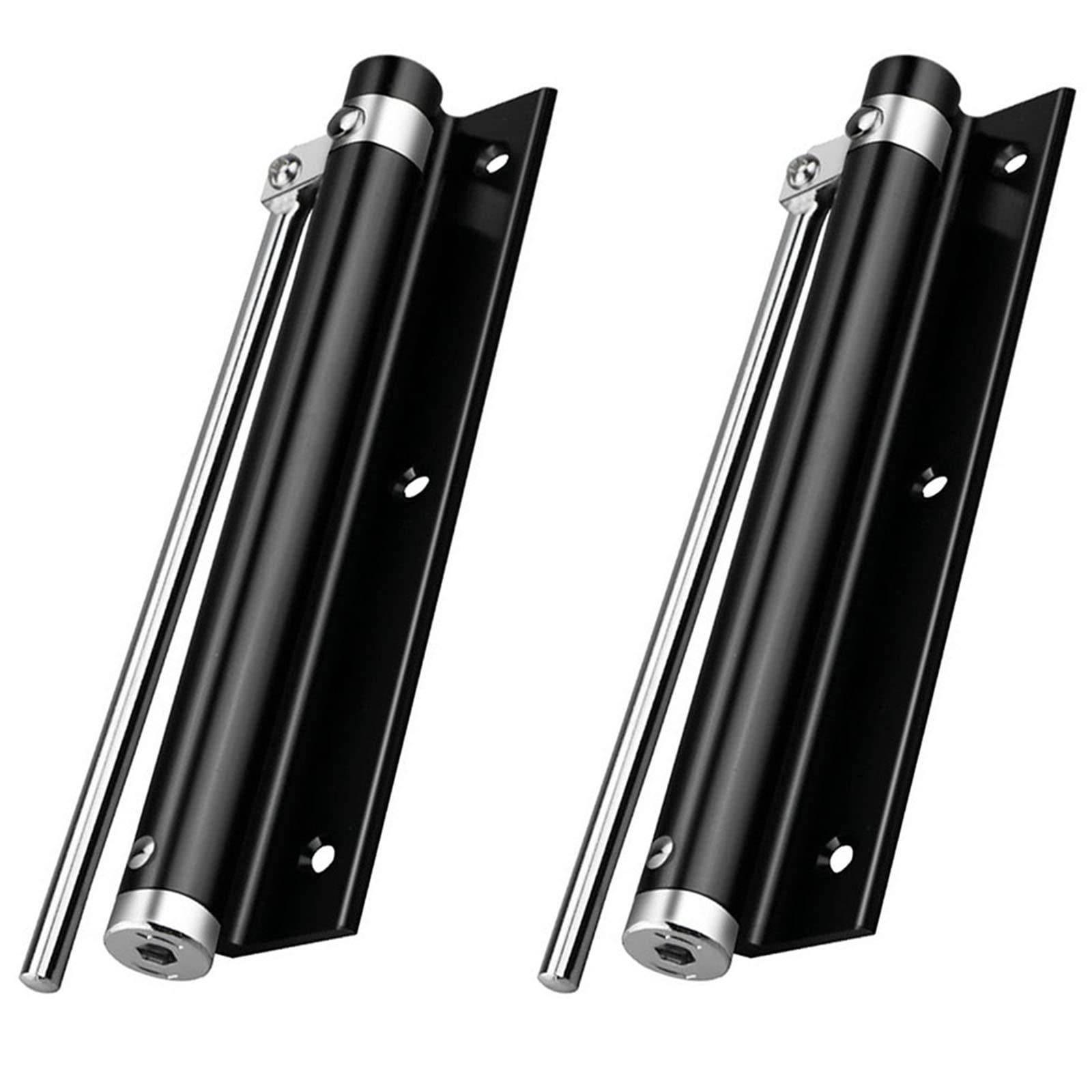 5,5 Zoll, Windfester Türschließer, 2 Sets Federbelastete Türstopper, Sicherheitstürstopper Mit Einstellbarer Schließgeschwindigkeit Für Drehtüren, Schwarz
