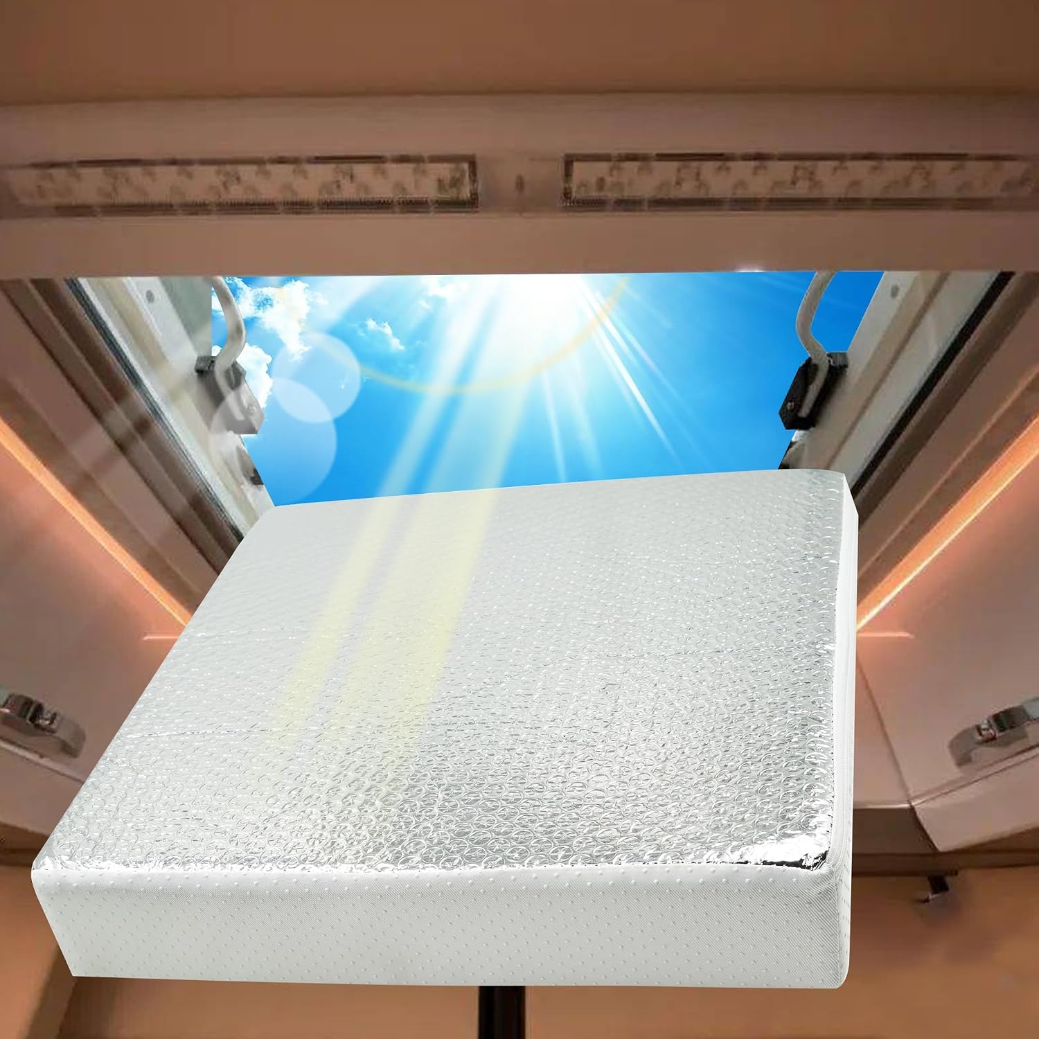 Universeller Lüftungsisolator (35,5 X 35,5 X 7,6 Cm), Dachfensterabdeckung Mit Reflektierender Oberfläche, Dachfenstergitter Zur Energieeinsparung Und Schiebedach