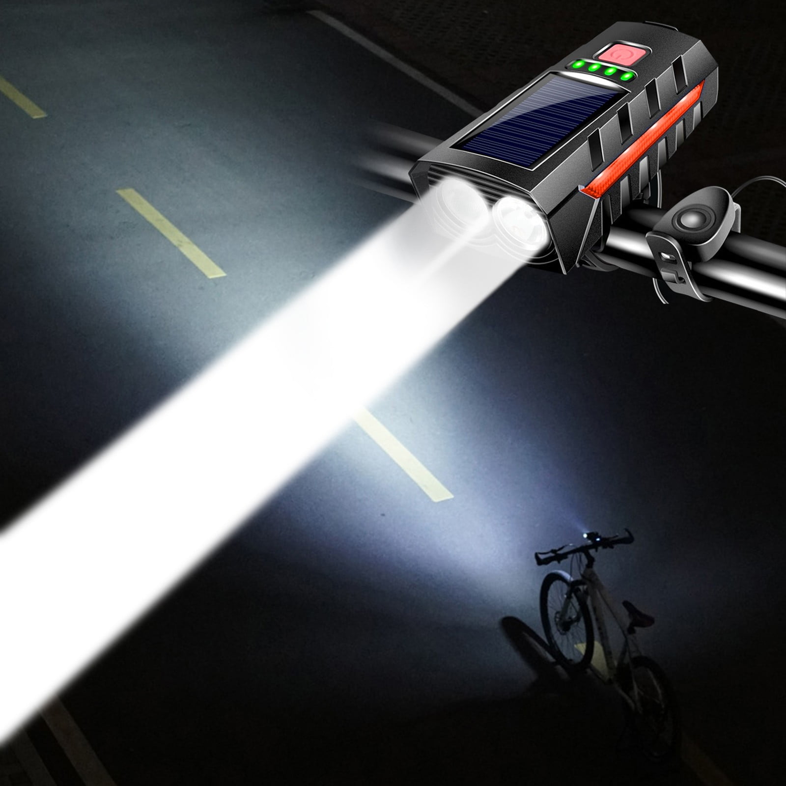 Fahrradnachtlichter, Fahrradbeleuchtung, Fahrradscheinwerfer Und -hupen, Solarbetriebene Hochleistungstaschenlampen, Beleuchtungsausrüstung Für Nachtfahrten