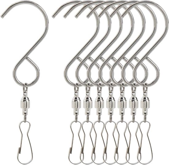 Windspielhaken, Pflanzenhaken, Wetterfahnenhaken, Drehbare Windmühlenhaken, Edelstahl-s-haken, 10er-pack, Schwarz, Für Den Garten