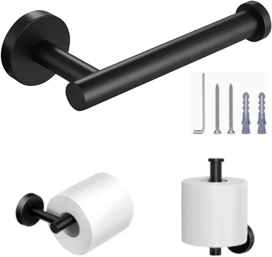 16,3 Cm Großer, Wandmontierter Toilettenpapierhalter Aus Edelstahl – Schwarz