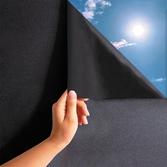 Fensterfolie – Schwarze Fensterfolie 40 X 200 Cm – Verdunkelung Und Sichtschutz – Statische Haftung, Keine Lichtdurchlässigkeit – Matt