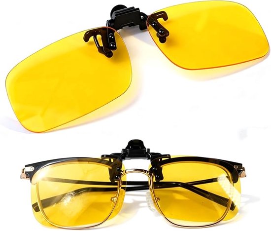 Polarisierte Nachtfahrbrille Mit Clip, 60 X 40 Mm, Überbrille Für Nachtfahrten, Schützt Vor Scheinwerfern Und Blauem Licht Und Reduziert Die Augenbelastung.