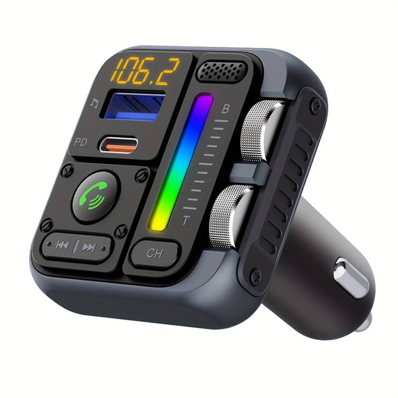 Bluetooth-kfz-adapter – Bluetooth 5.3 Fm-transmitter, Pd 45w Und Qc3.0 12w Schnellladegerät, Kabelloser Fm-stereo-radio-musikadapter