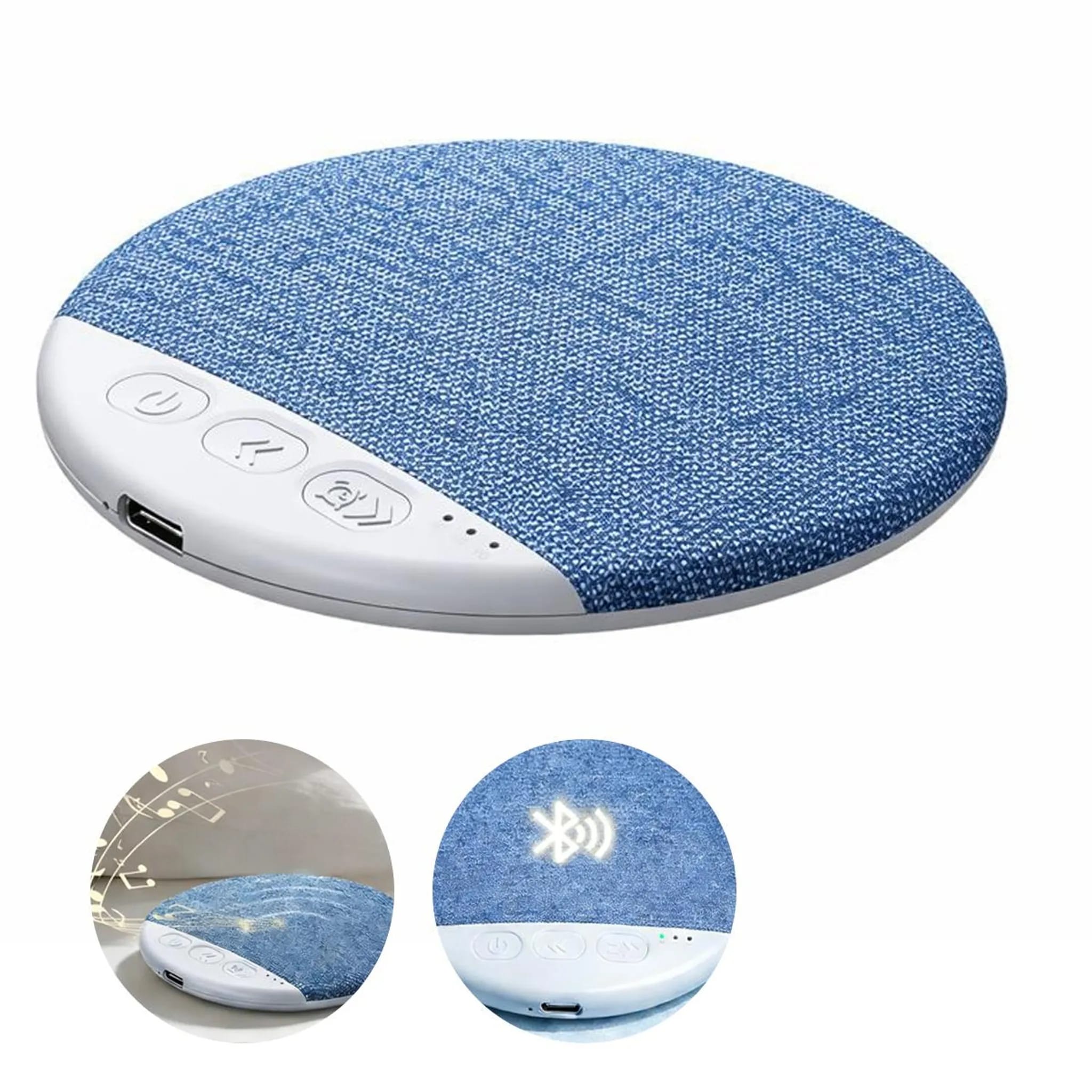 Bluetooth-kissenlautsprecher, Knochenleitung, Einstellbare Lautstärke, Stereoklang, Dreistufig, Bluetooth 5.4, Einschlafhilfe, 10 Meter Reichweite, Blau