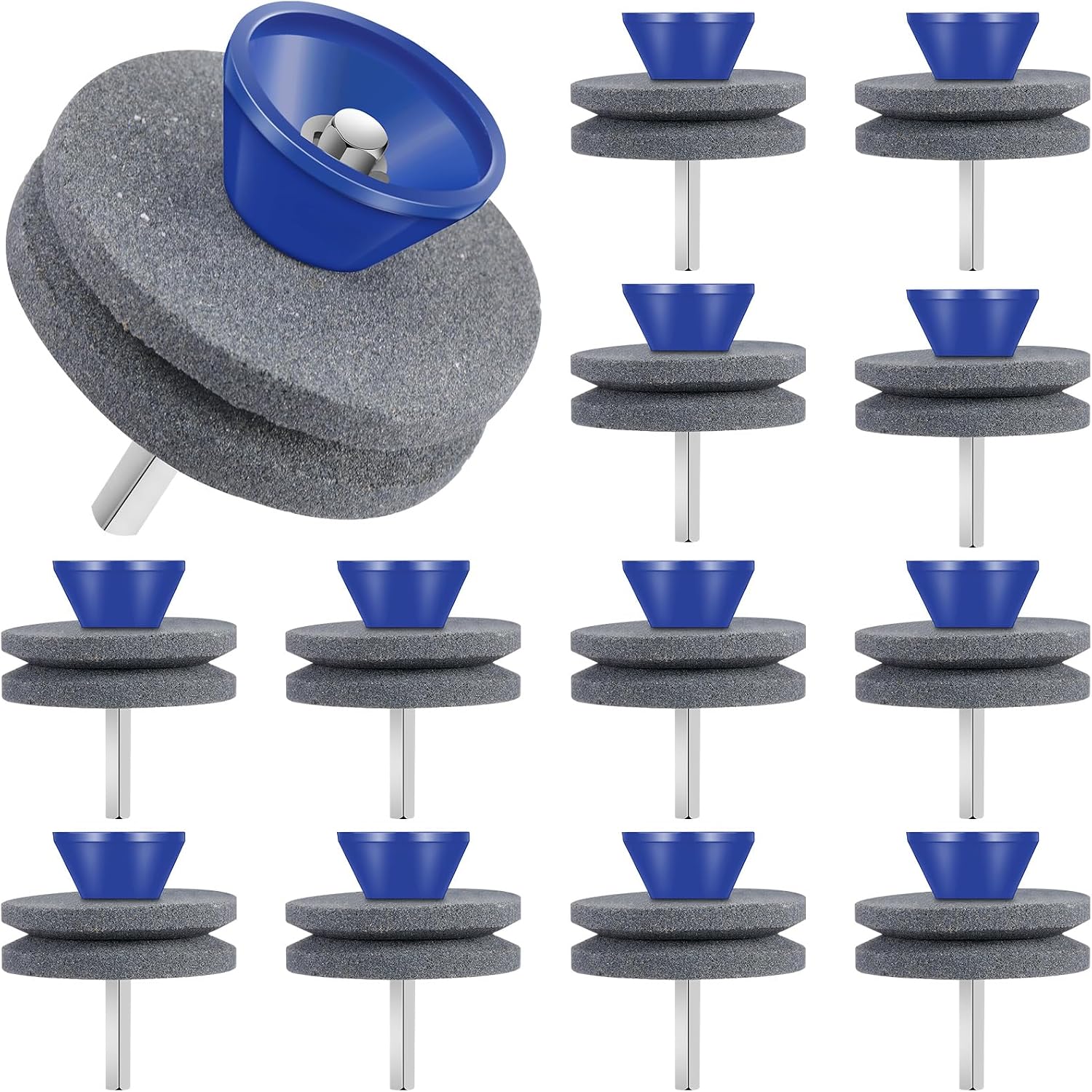 Markenloses 12er-pack Rasenmähermesserschärfer-set – Universeller Rasenmähermesserschärfer – Bohrer – Aluminiumoxid – Set Für Rotationsmäher