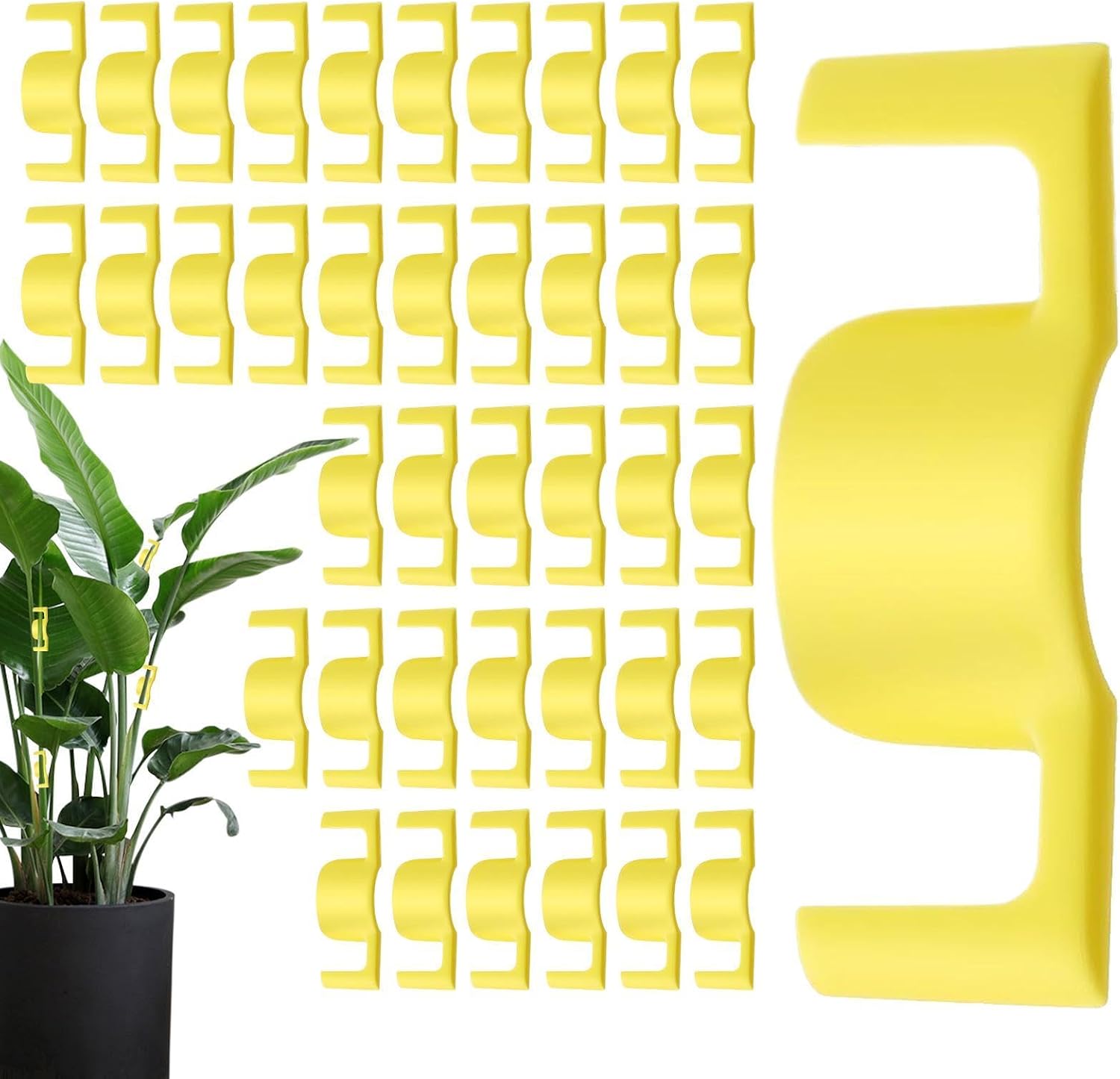 Universelle Pflanzenstützclips – 40er-packung – Gelb