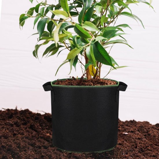 6er-packung 3-gallonen-pflanzsäcke Aus Vliesstoff (25 X 22 Cm), Wiederverwendbare, Atmungsaktive Blumen- Und Gemüsepflanztöpfe Mit Griffen (schwarz)