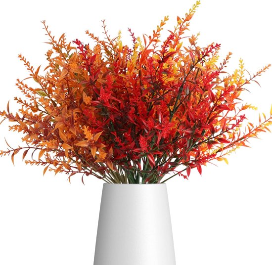 Strauß Aus 12 Künstlichen Herbstblumen – Künstliche Pflanzen – Herbstblumendekoration – Herbstzweige Mit Blättern – Wetterfest – Für Drinnen Und Draußen