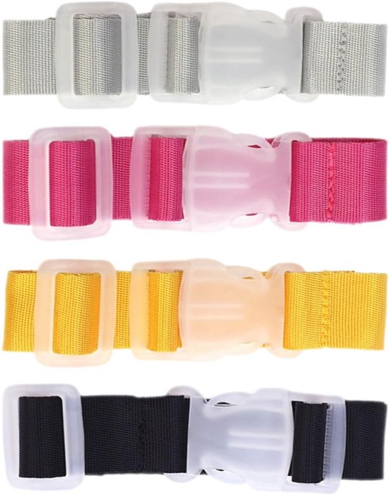Das Set Aus 4 Verstellbaren Gepäckgurten Aus Polyester Und Synthetischen Materialien Ermöglicht Es, Ihren Koffer Auf Reisen Sicher Zu Befestigen.