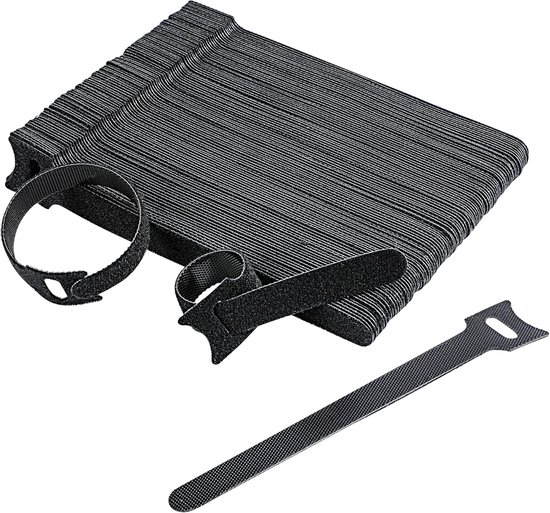 Amazon Basics Kabelbinder, Verstellbar, Für Optimales Kabelmanagement, 100 Stück Pro Packung, Schwarz